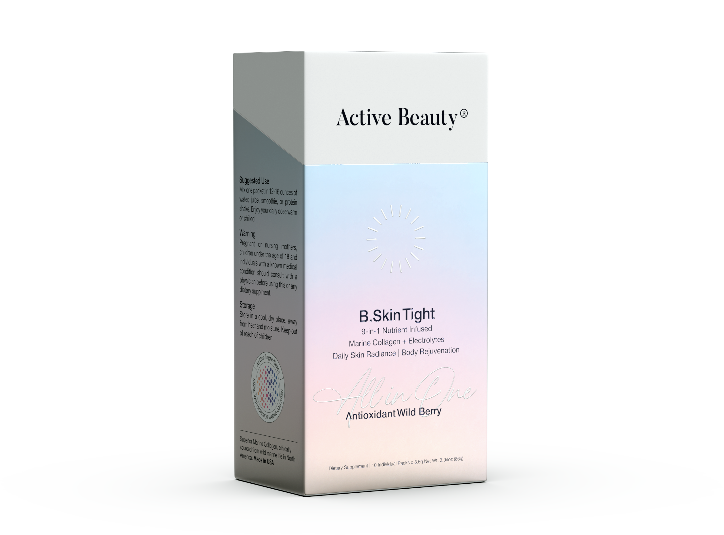 Skin Tightening Collagen Booster – B.Skin Tight 10 Pack Organic Wild Berry