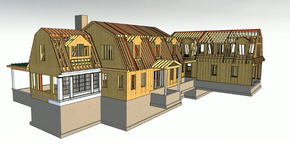 Pre Construction Rendering of a large Cape Cod style home