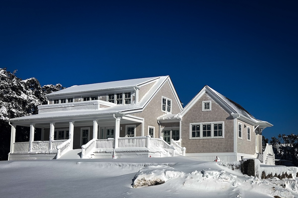 An O'Neill Bowes built home on Cape Cod sits thoroughly protected from the New England winter having been built to last.