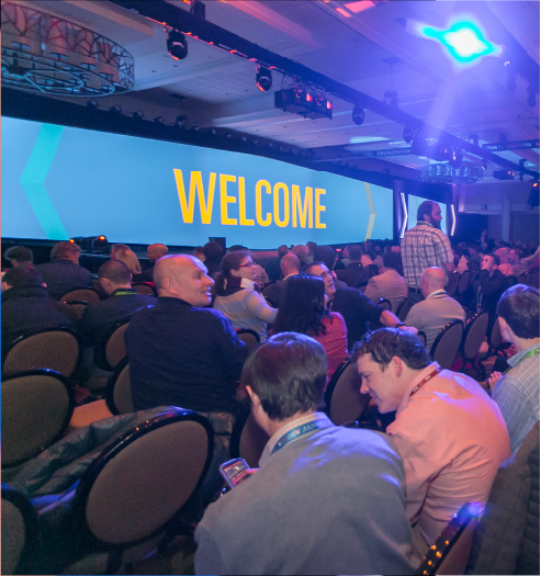 Attendees are welcomed by Imprint's stage production at the Mellanox Conference