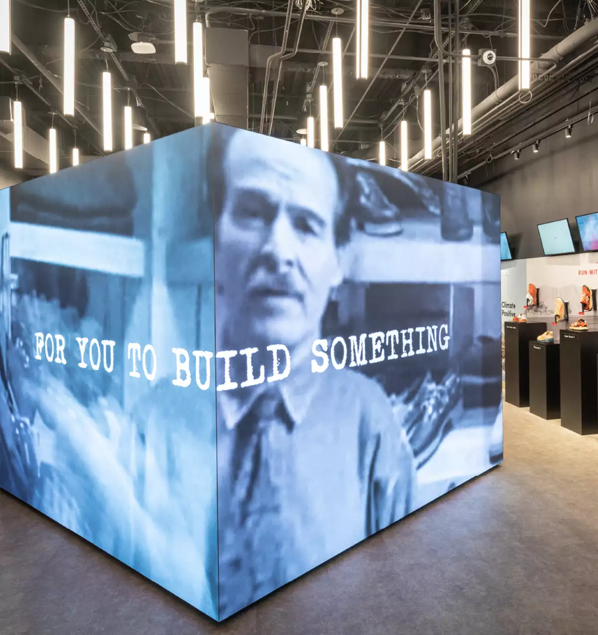 Imprint's immersive video cube installation for VF Corporation's Investor Day