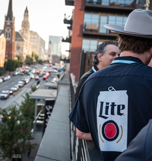 Retailers network on Imprint-designed rooftop space at Molson Coors' hospitality event