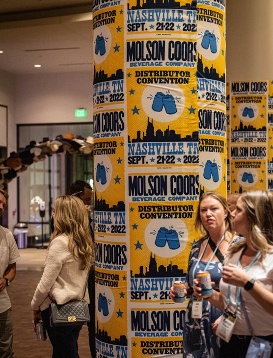 Imprint's branded event graphics at the Molson Coors Big Game hospitality suite