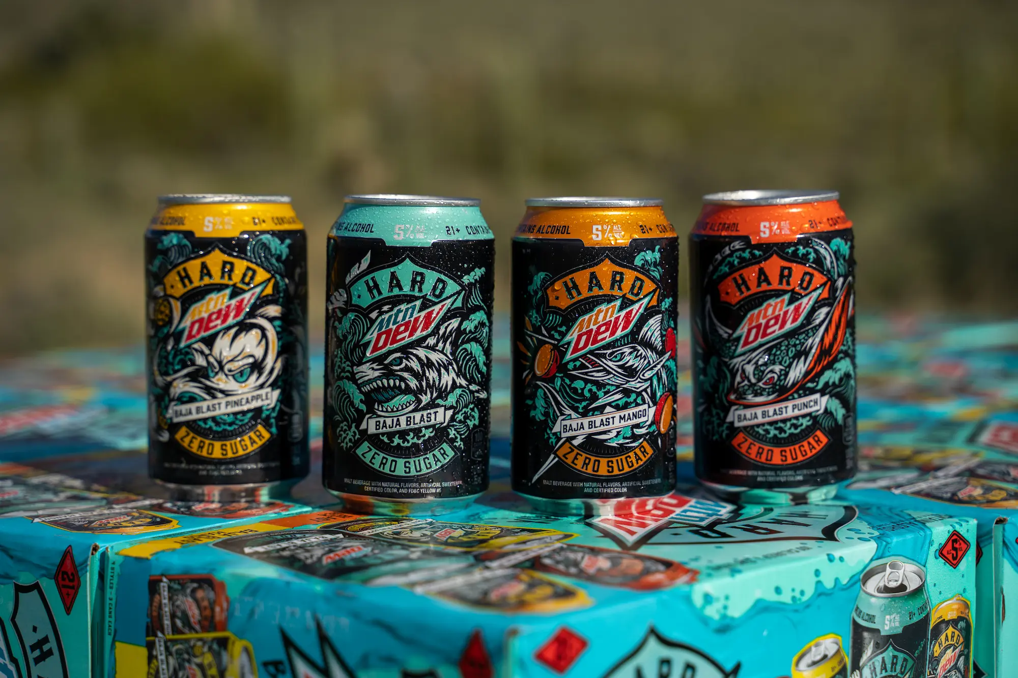 Imprint staged Hard Mountain Dew's four flavors on a branded cooler for the Alien Abduction activation