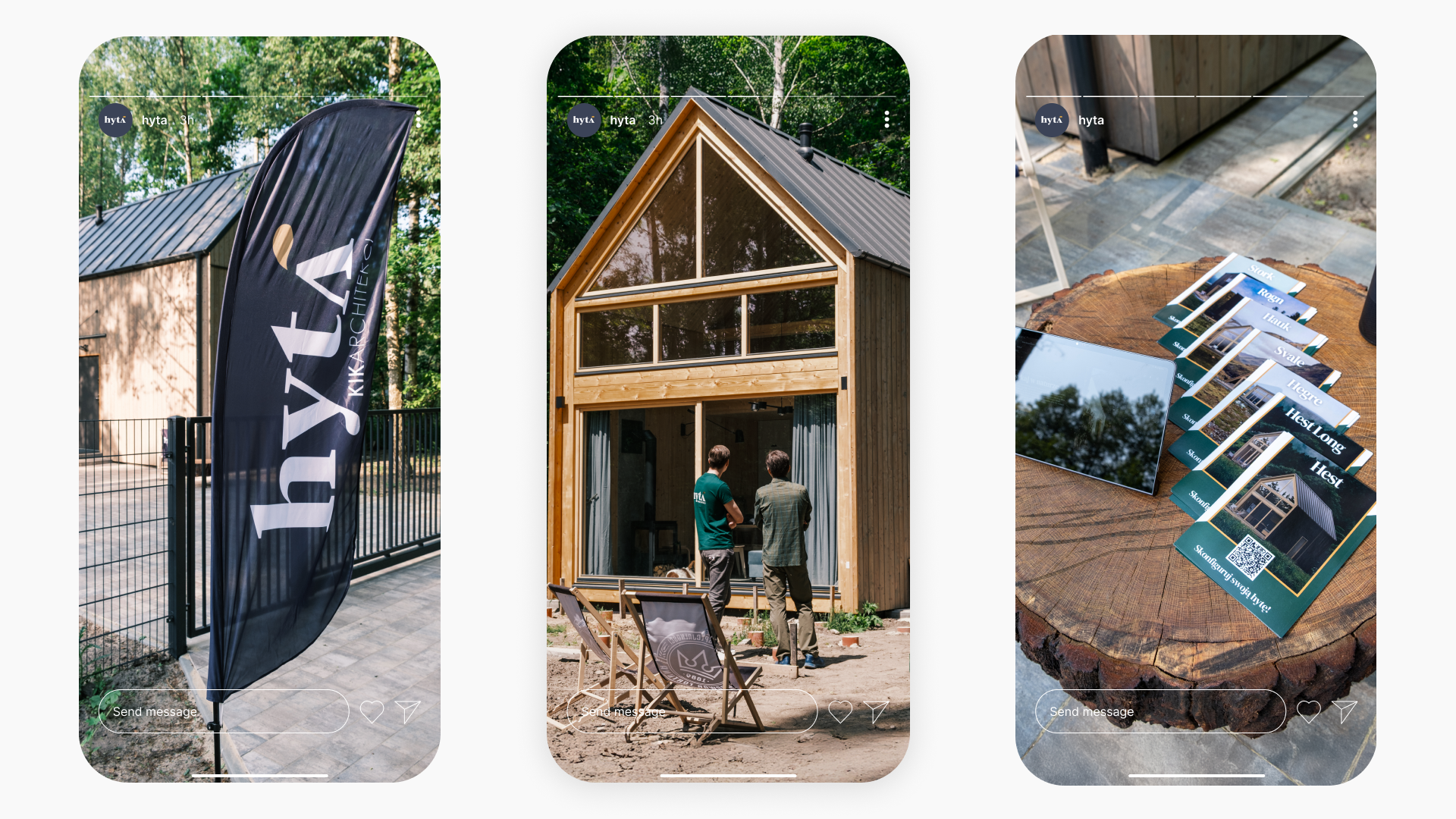 Hyta Instagram post – modular cabins lifestyle content by Recreate