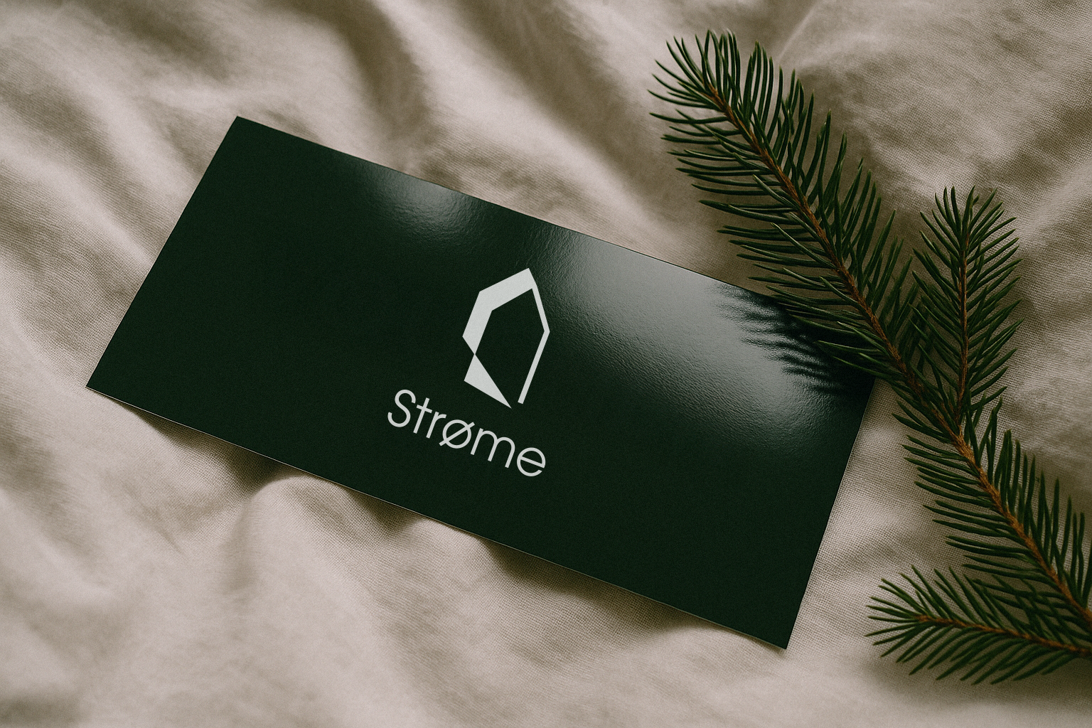 Strome business card on natural linen – minimalist branding by Recreate