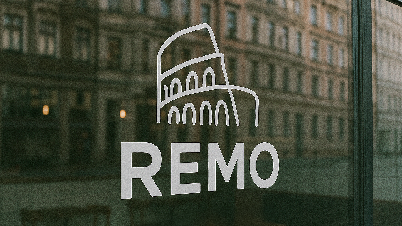 Remo signage mockup – Italian restaurant branding by Recreate