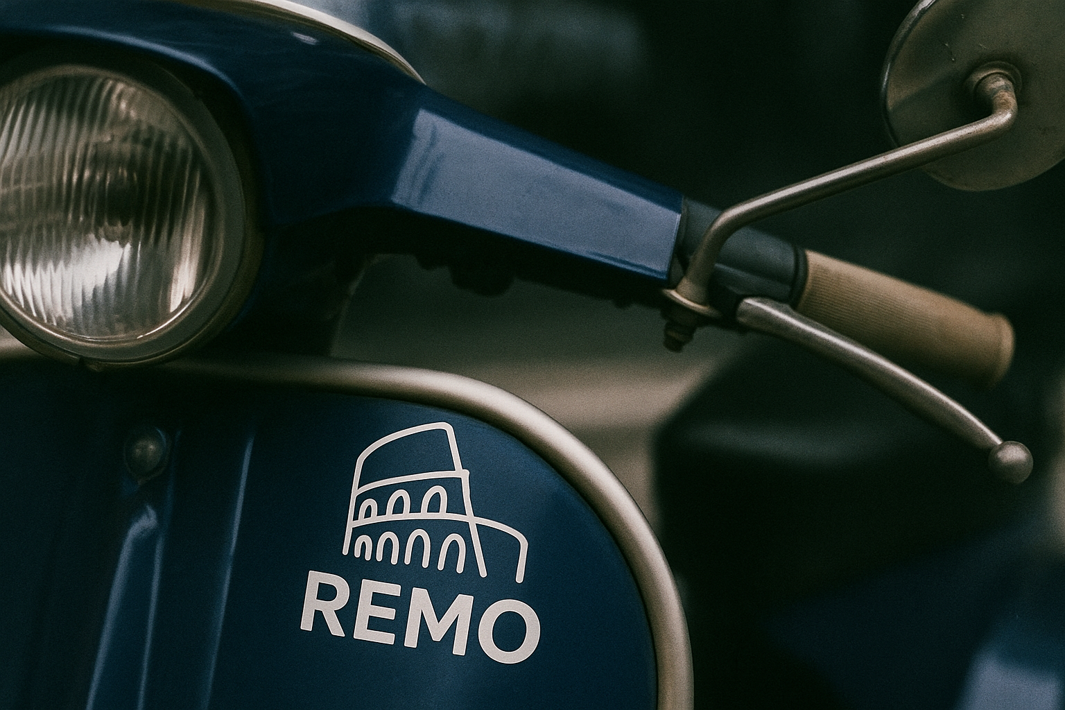 Remo window signage mockup – Italian pizzeria branding by Recreate