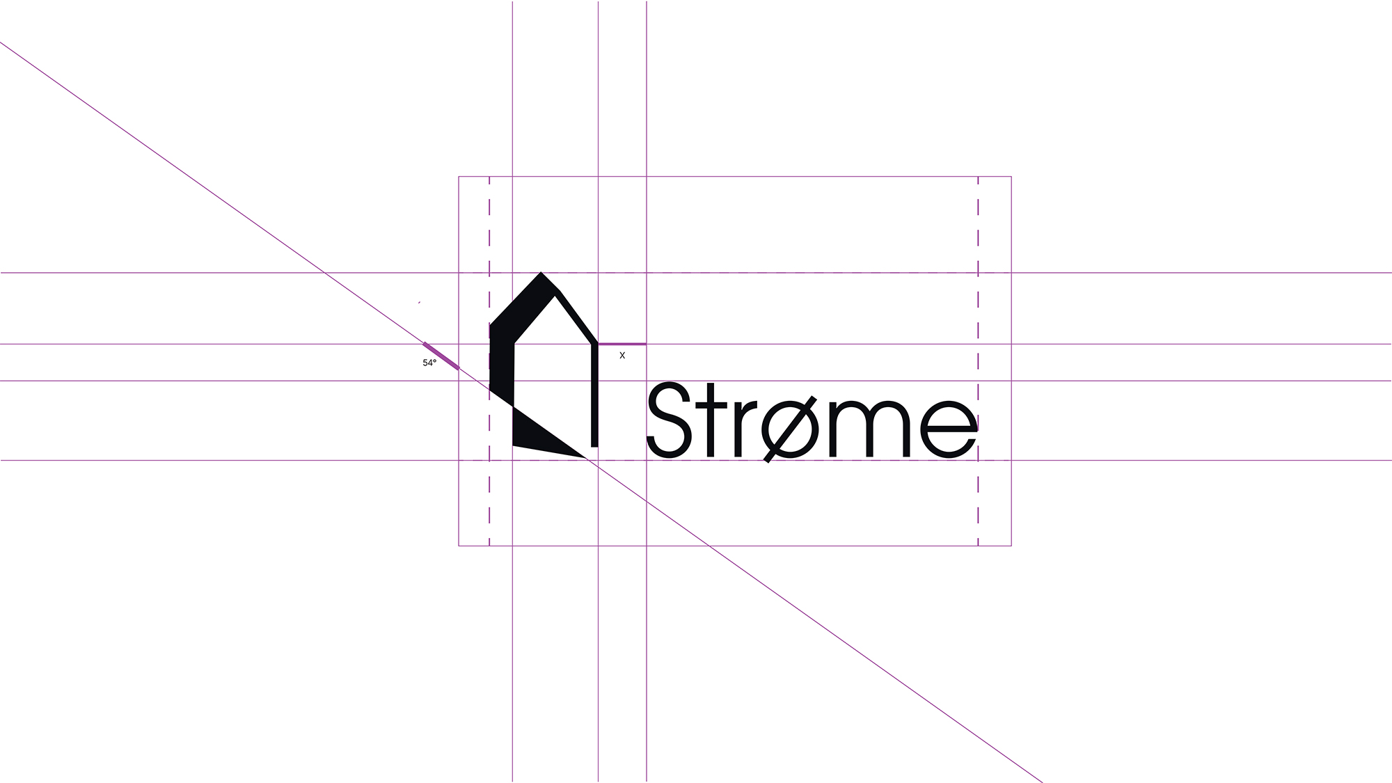 Strome logo construction grid – Scandinavian branding by Recreate