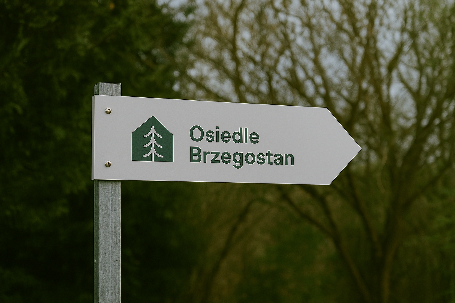 Directional signpost – branded wayfinding at Brzegostan by Recreate