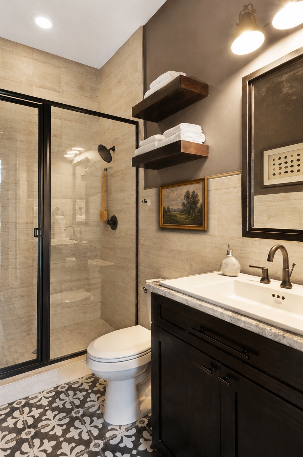 Finished bathroom design