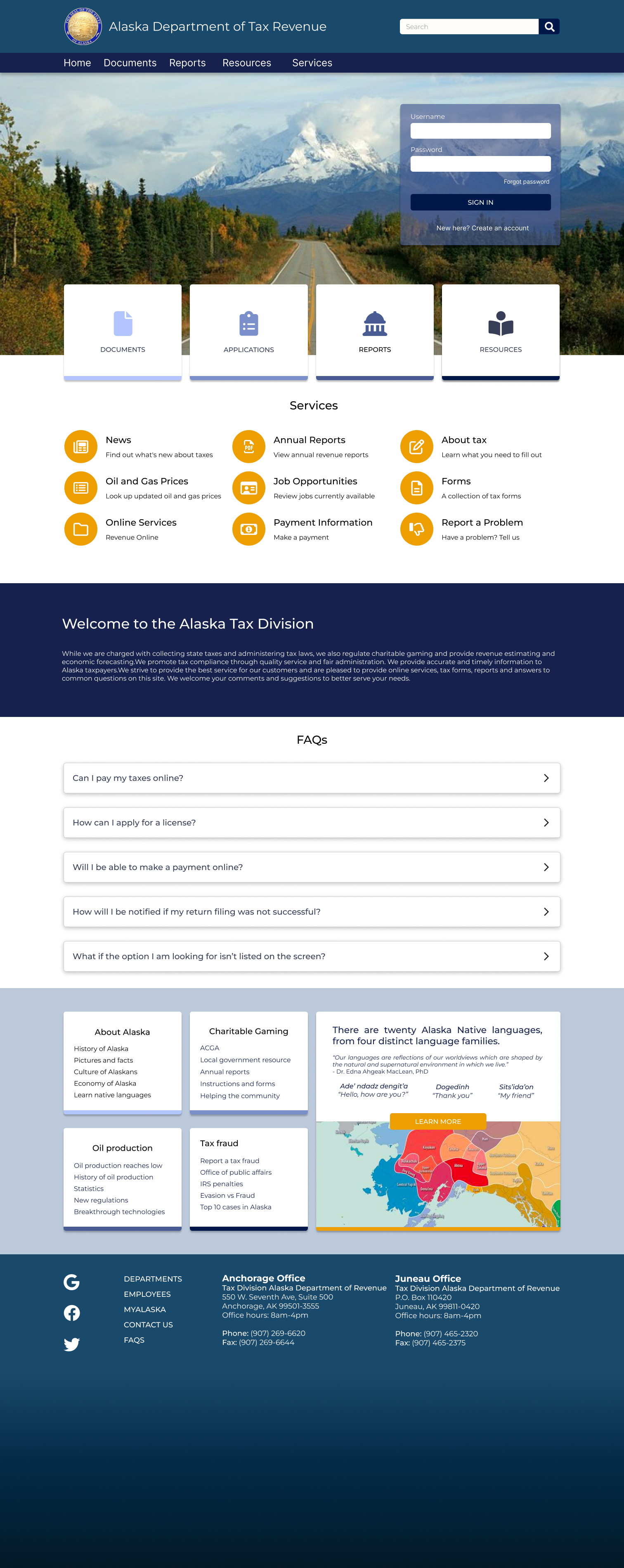 Full length screenshot of a website home page at desktop size