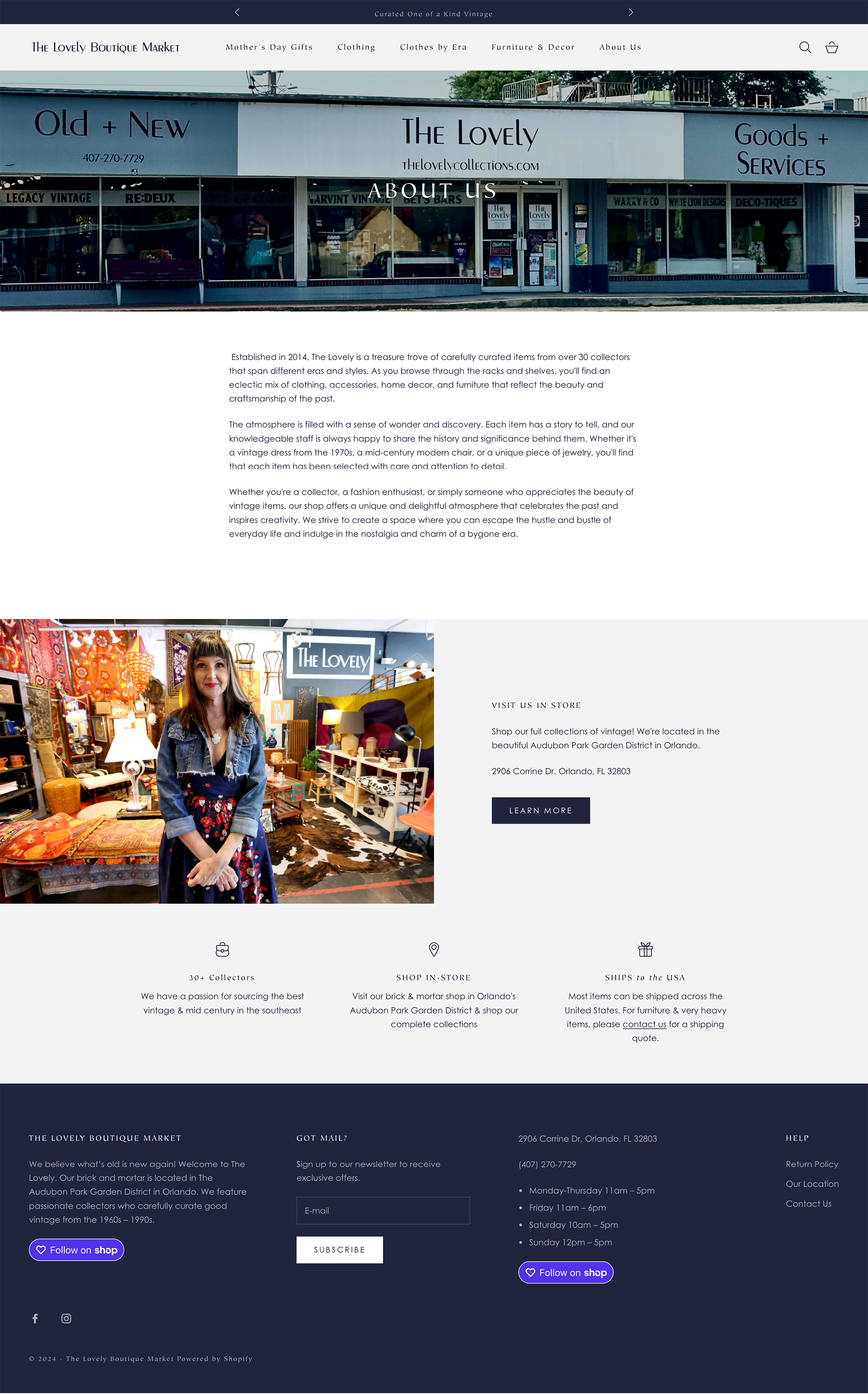 A full screenshot of a website's about page