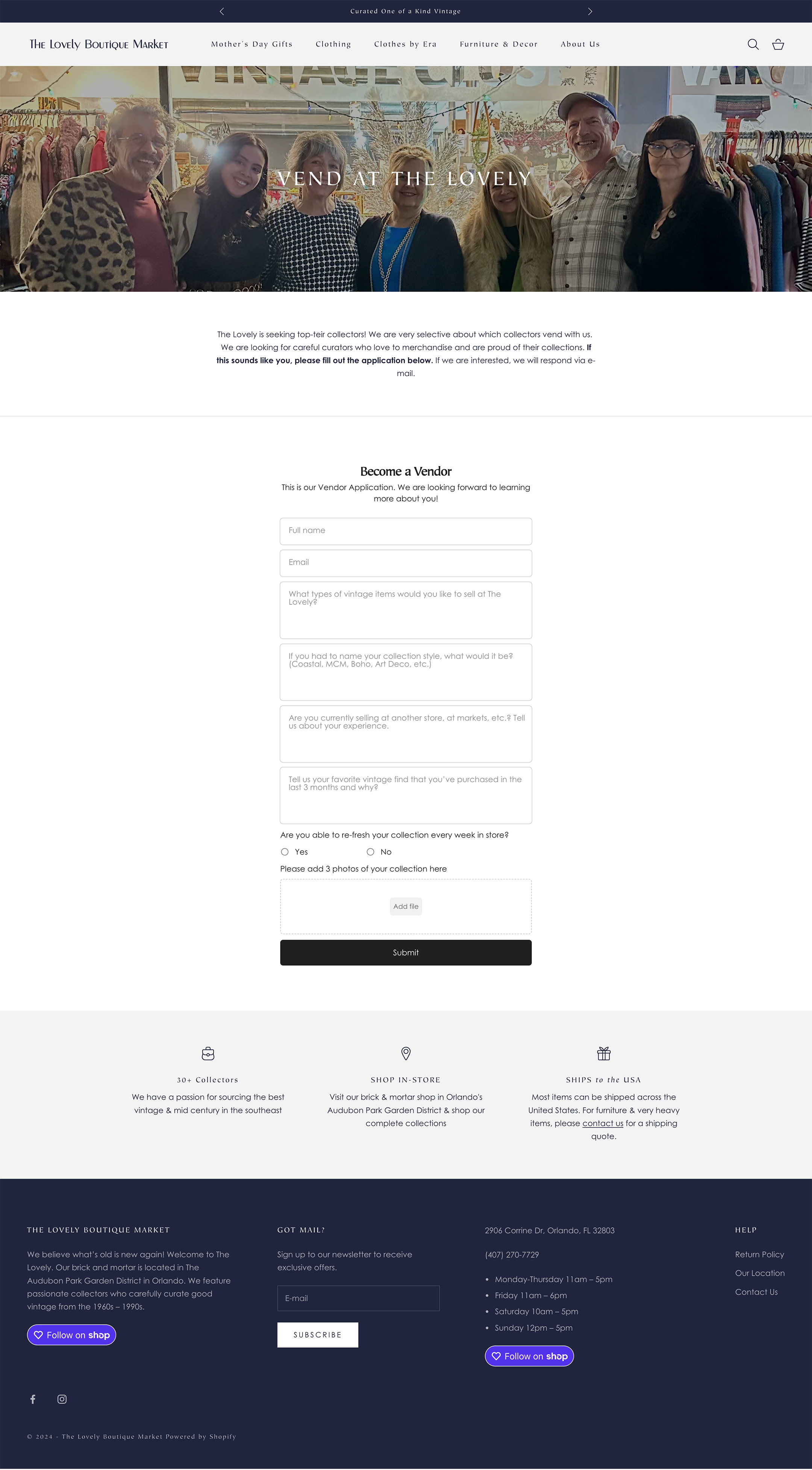 A full screenshot of a website page with a form