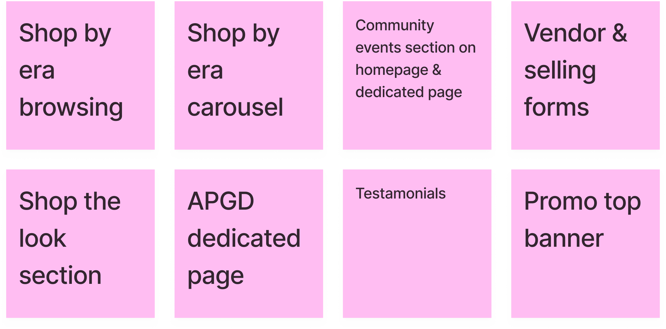 A grid of squares with words on them