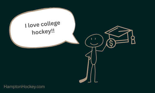 college ice hockey player scholarship image