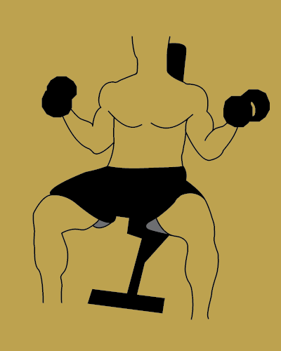 Seated dumbell arm curls.