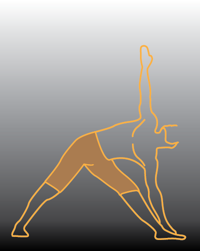 Yoga triangle pose. 