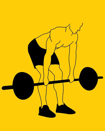 A weighlifter doing barbell deadlifts.