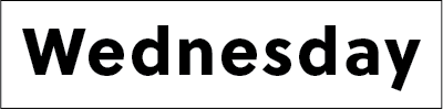 Wednesday of the week.