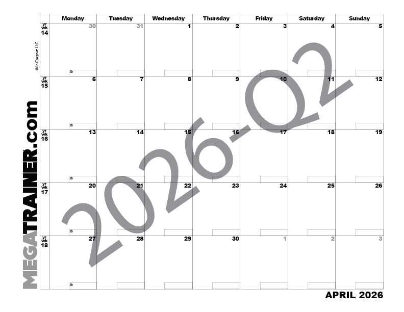 Second quarter monthly planner