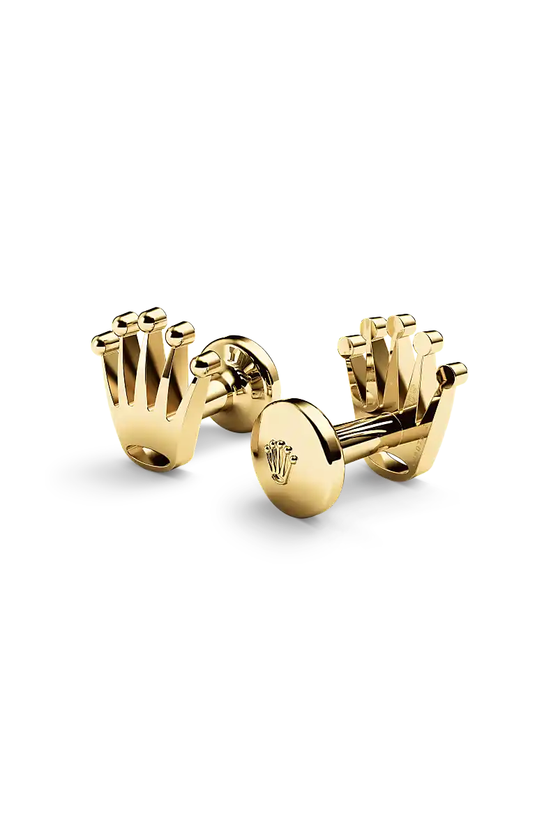 Rolex 'Crown' cufflinks in Yellow gold, A1018 at Langfords Jewellers