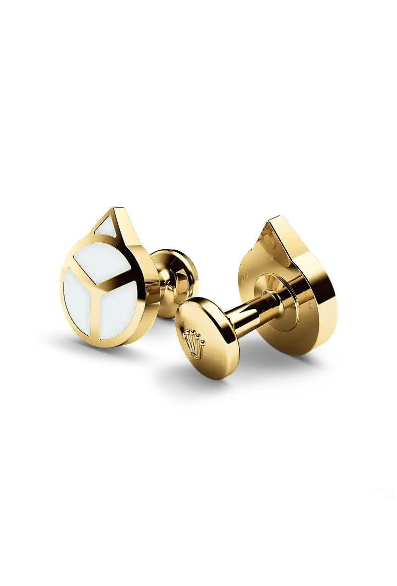 Rolex 'Hand' cufflinks in Yellow gold and luminescent material, A1028 at Langfords Jewellers