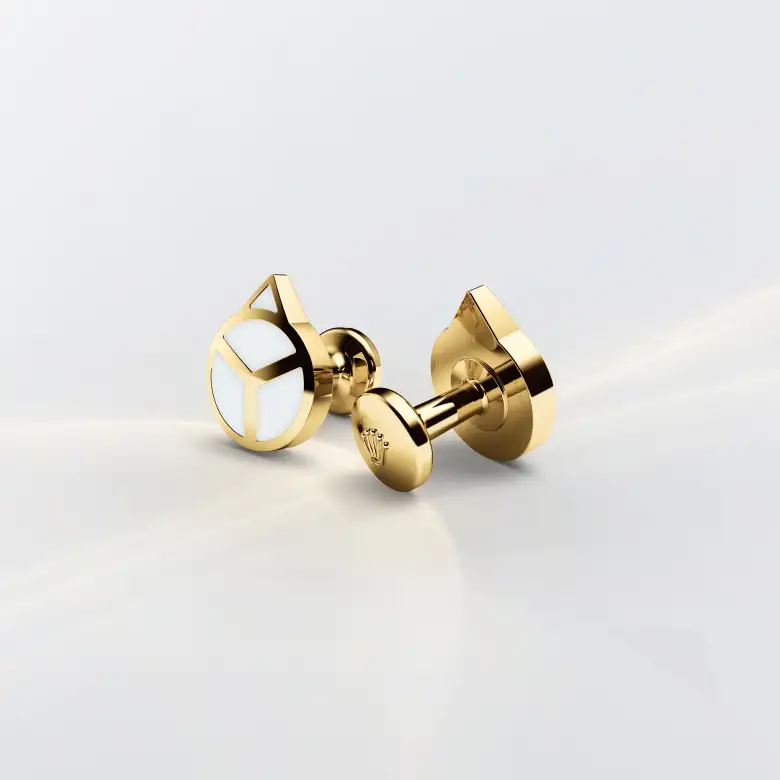 Rolex 'Hand' cufflinks in Yellow gold and luminescent material, A1028 at Langfords Jewellers