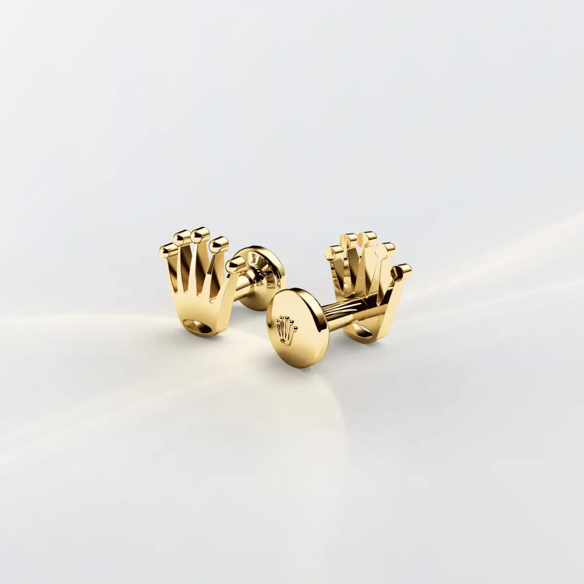 Rolex 'Crown' cufflinks in Yellow gold, A1018 at Langfords Jewellers