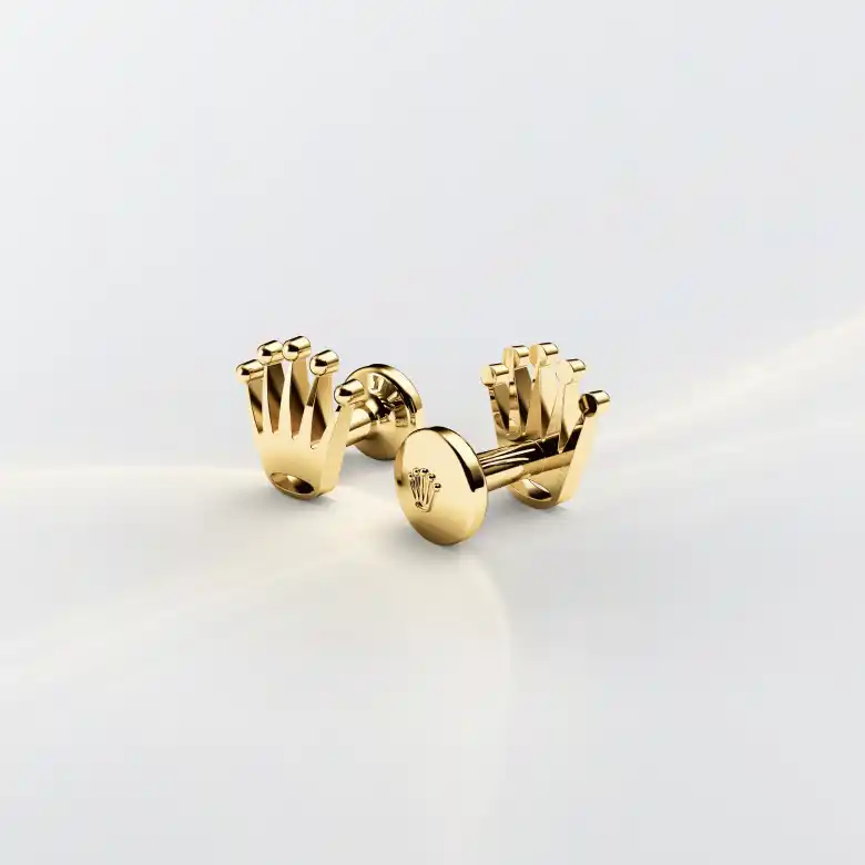 Rolex 'Crown' cufflinks in Yellow gold, A1018 at Langfords Jewellers