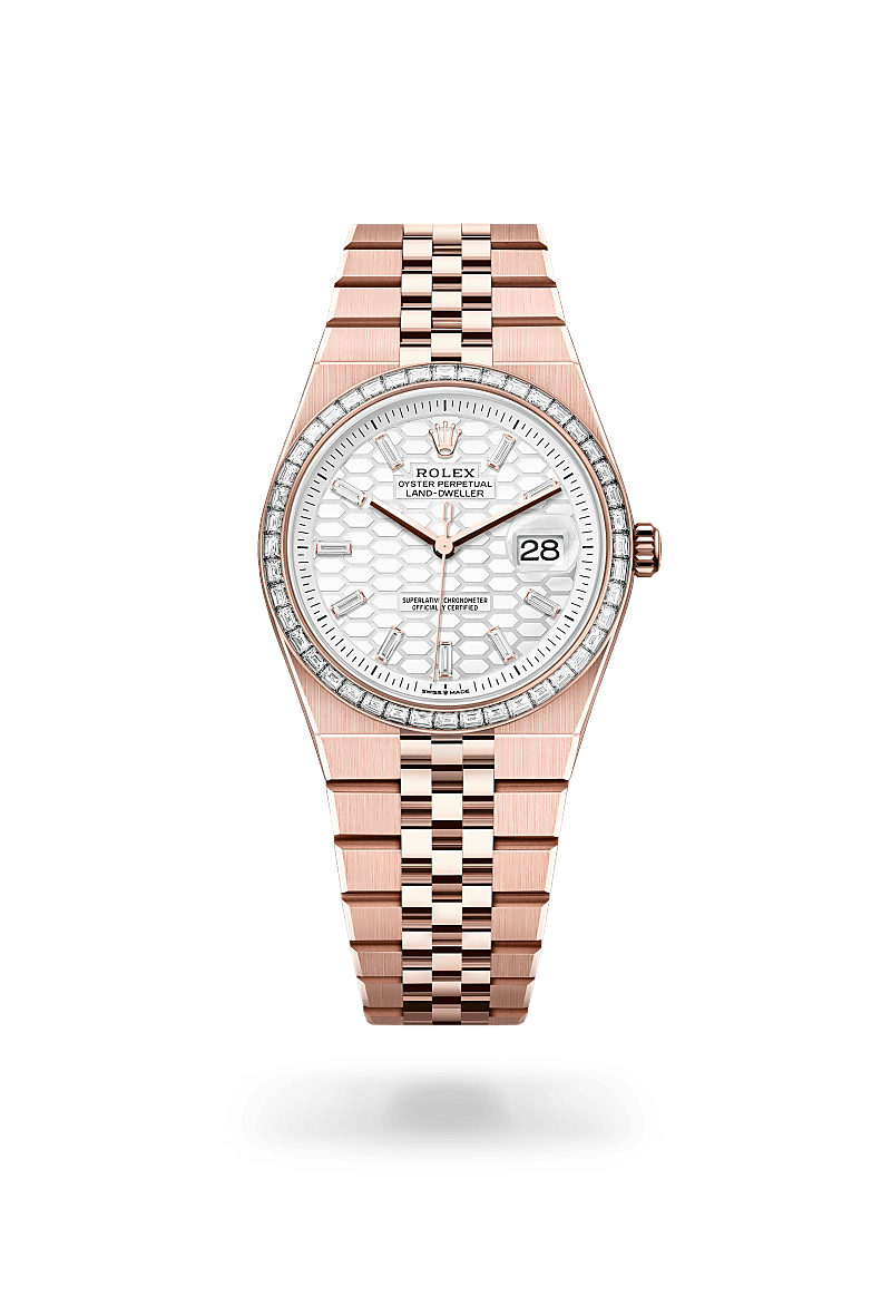 Rolex Land-Dweller in 18 ct Everose gold, m127285tbr-0002 - Langfords Jewellers