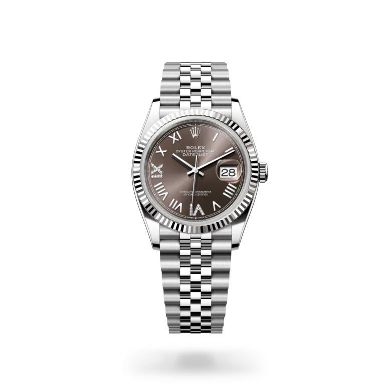 Rolex Datejust in White Rolesor - combination of Oystersteel and white gold, M126234-0071 - Langfords Jewellers