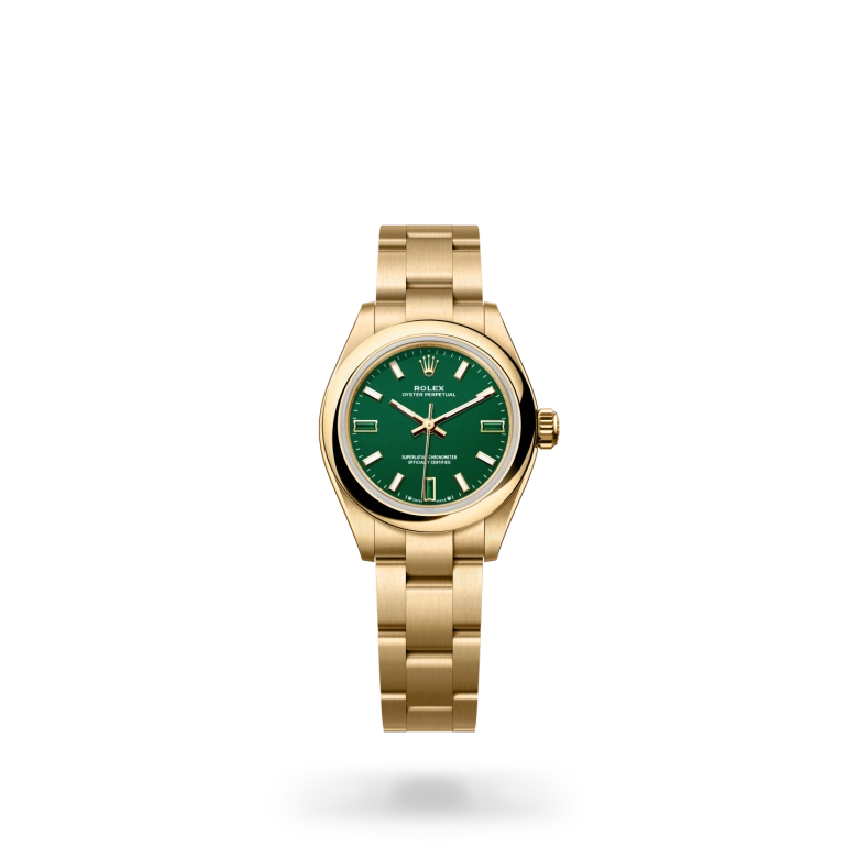 Rolex Oyster Perpetual in 18 ct yellow gold, M276208-0002 - Langfords Jewellers