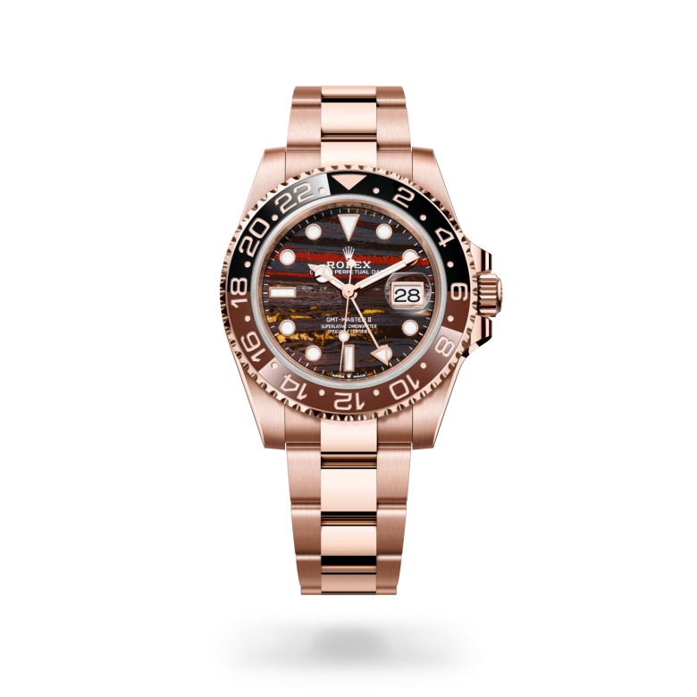 Rolex GMT-Master II in 18 ct Everose gold, M126715CHNR-0002 - Langfords Jewellers