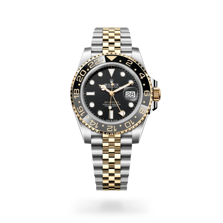 Rolex GMT-Master II in Yellow Rolesor - combination of Oystersteel and yellow gold, M126713GRNR-0001 - Langfords Jewellers
