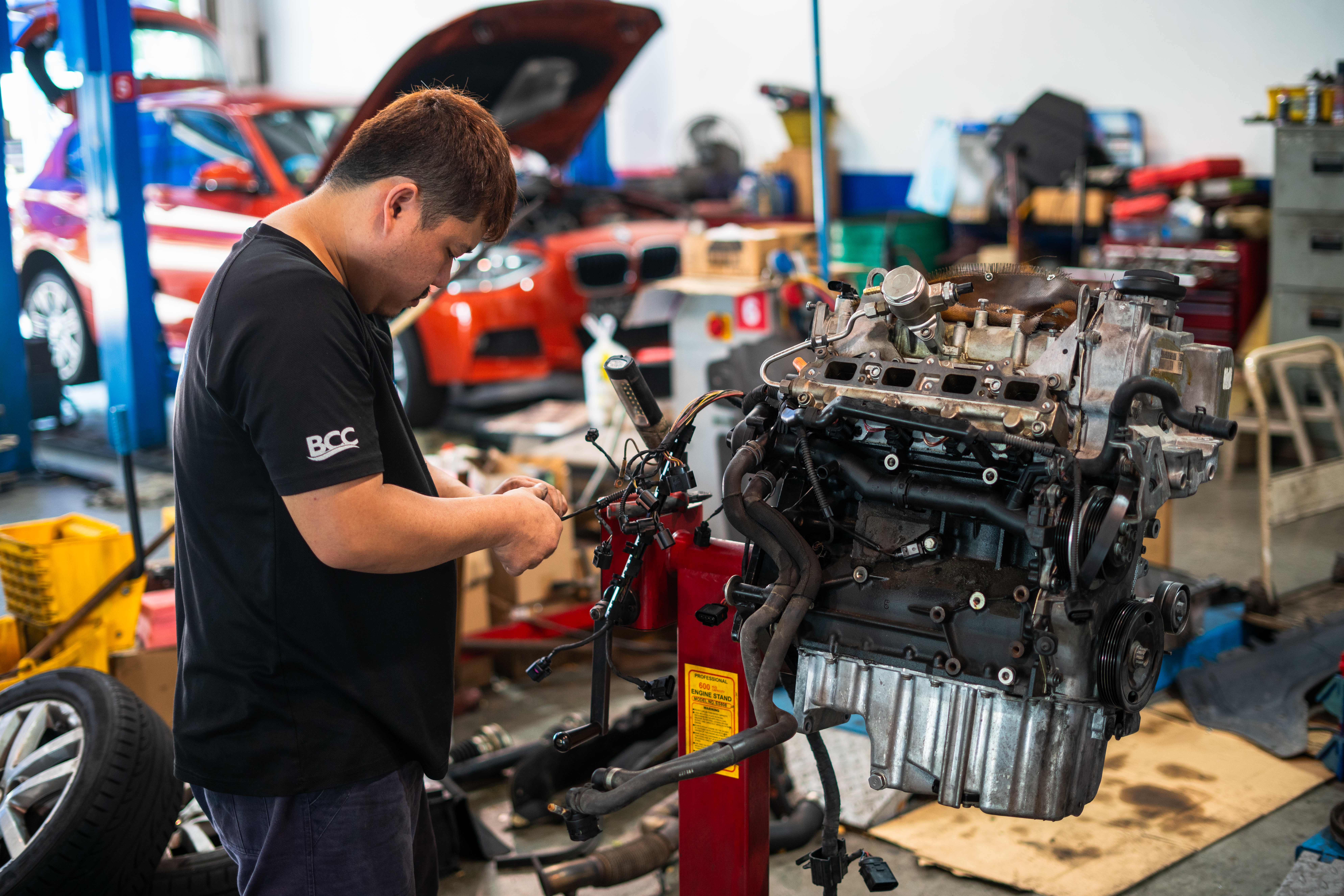 Image of BCC Mechanic Inspecting Component