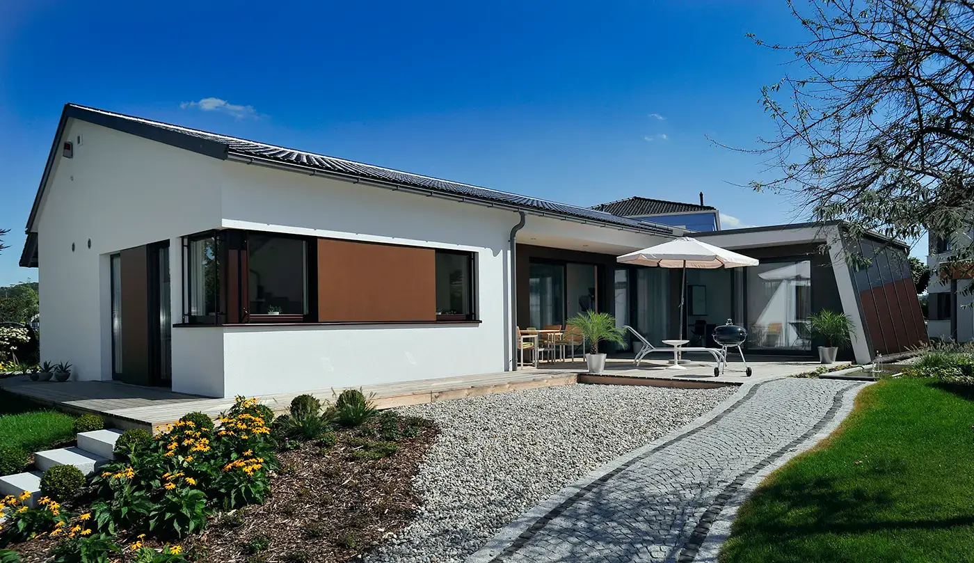 Genböck Musterhaus Bungalow Best Ager iim Musterhausparkt in Haid