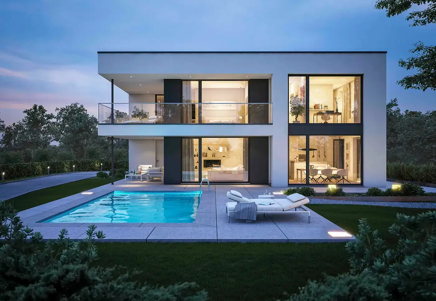 Mit dem richtigen Rundumbelag fügt sich der Pool elegant in jede Terrasse ein.