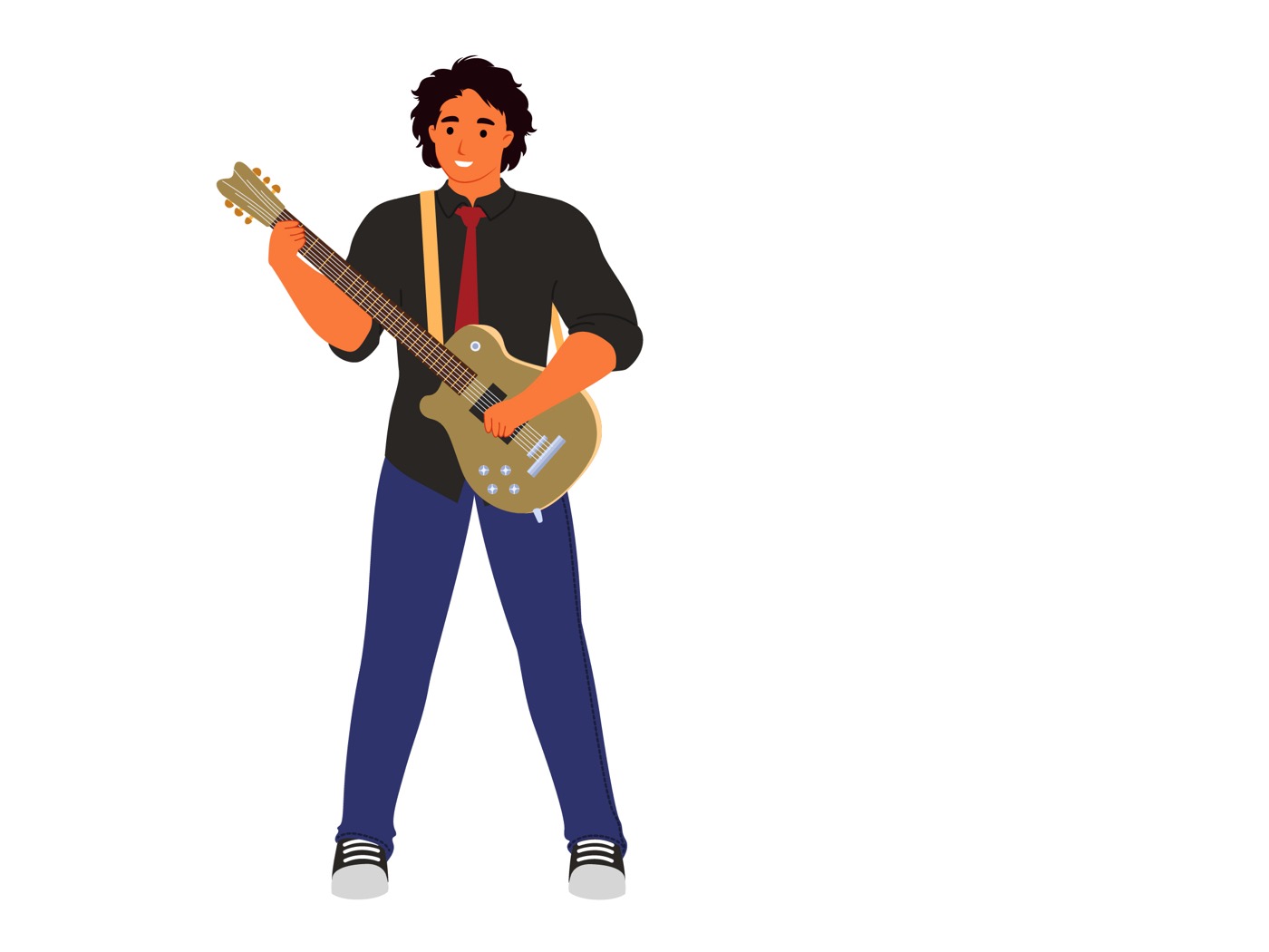 Ein Mann spielt auf einer Gitarre.