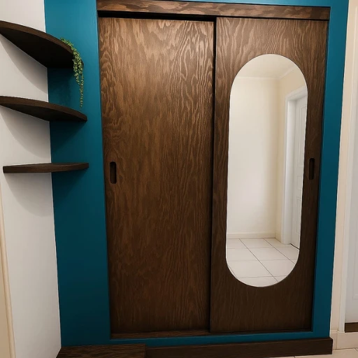 Agencement sur mesure avec mur bleu