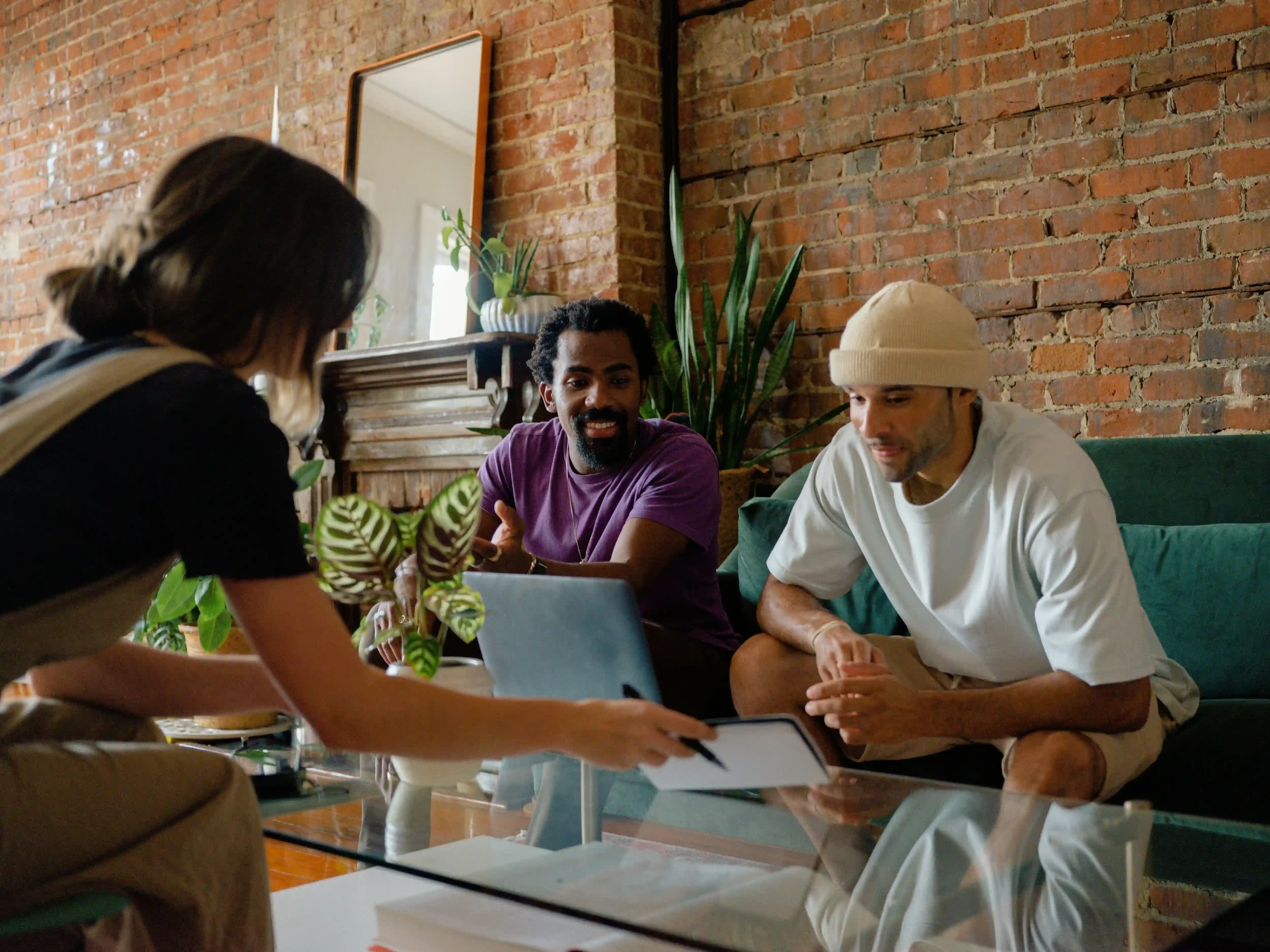 Business founders reviewing financial data and scaling plans