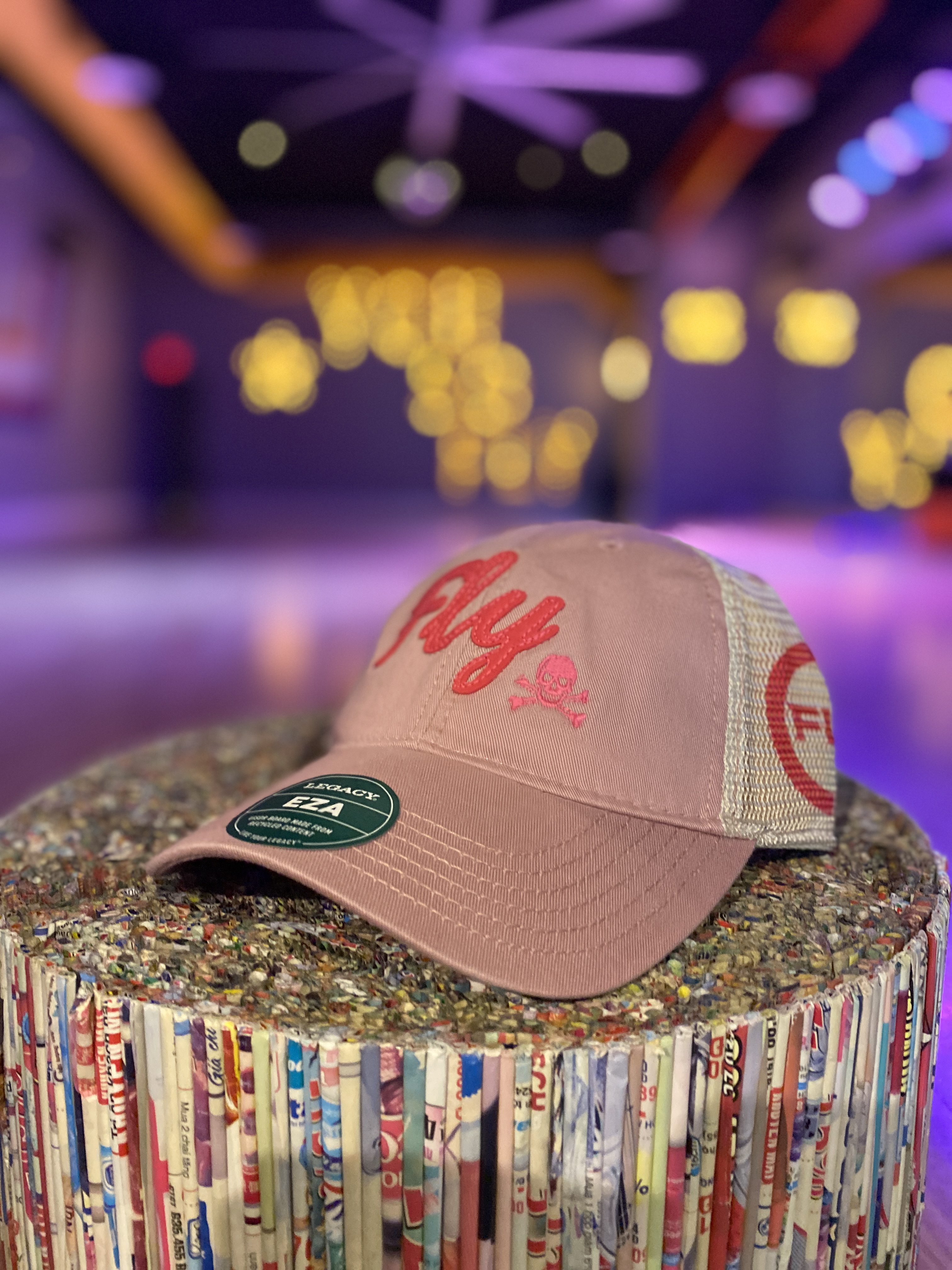 Legacy Pink Fly Script Trucker Dusty Rose Hat