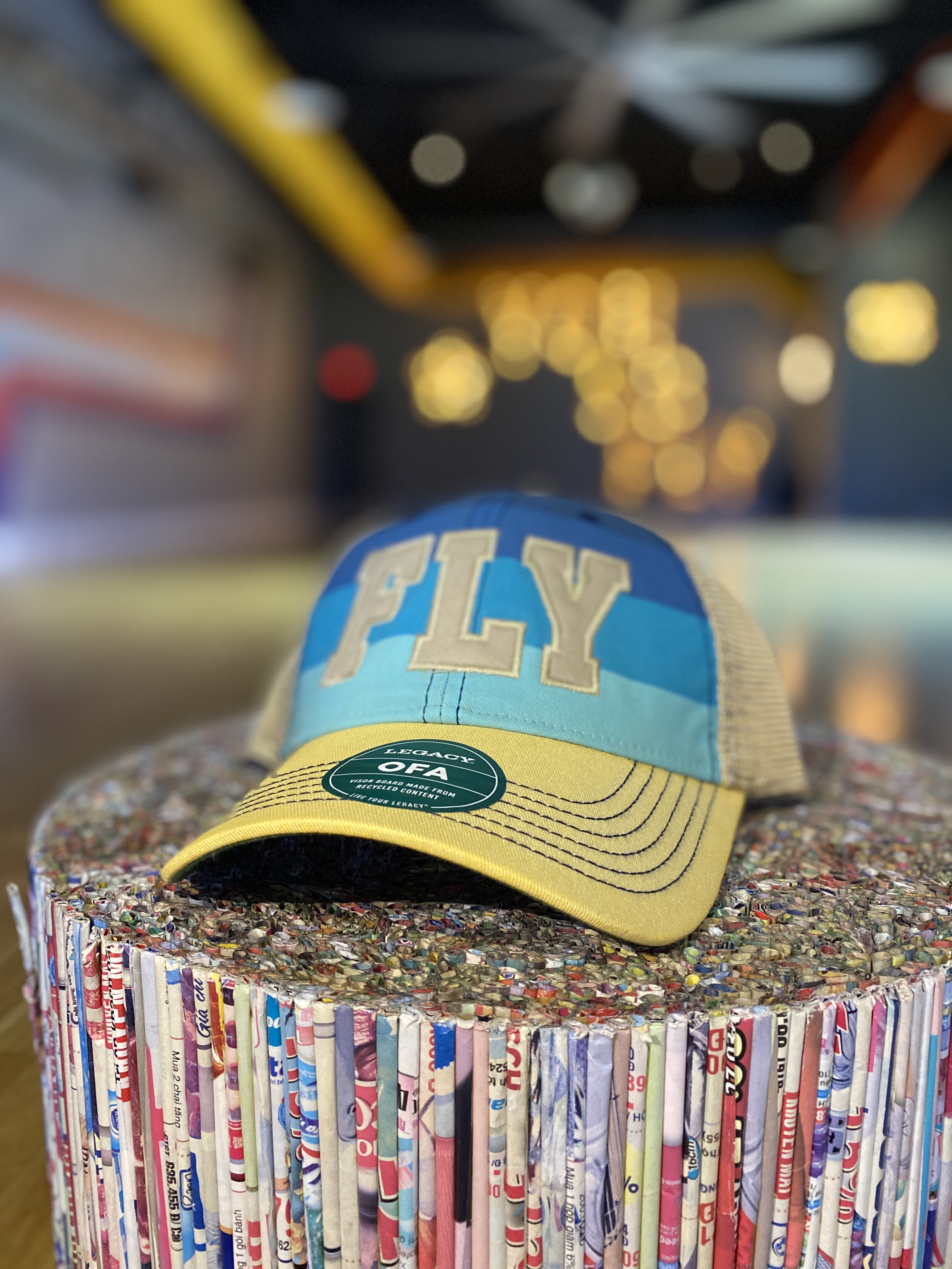 Legacy Fly Block Letter Blue Stripe Hat