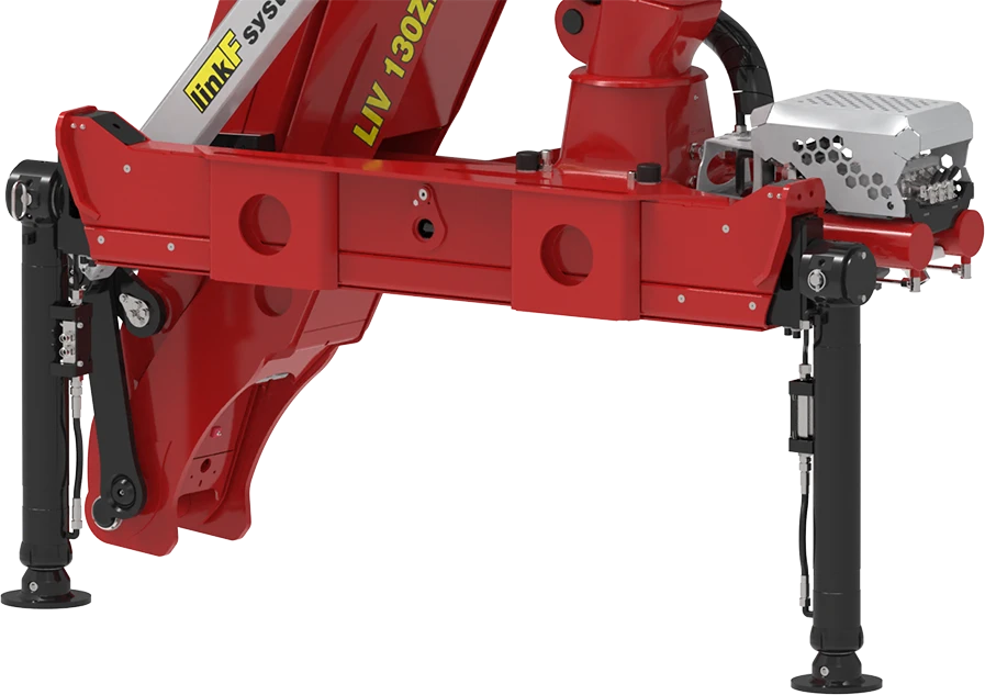 Stabilizer legs of a Tajfun LIV ZK crane.