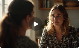 Two girls talking