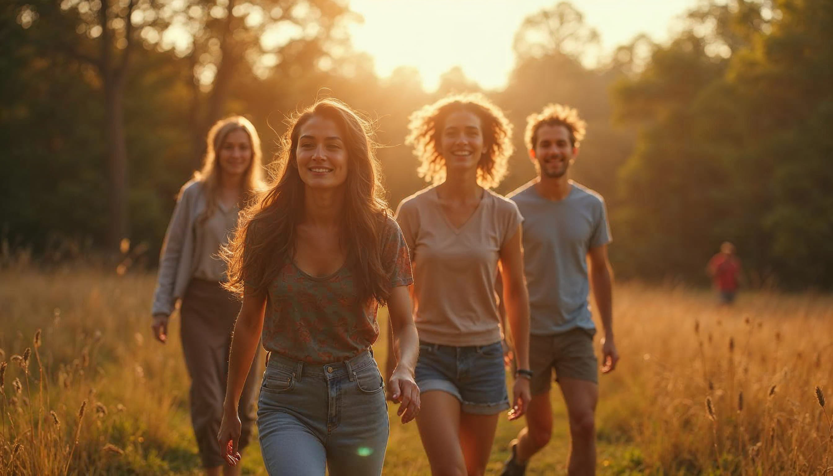 4 people walking 