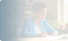 Woman writing with pen