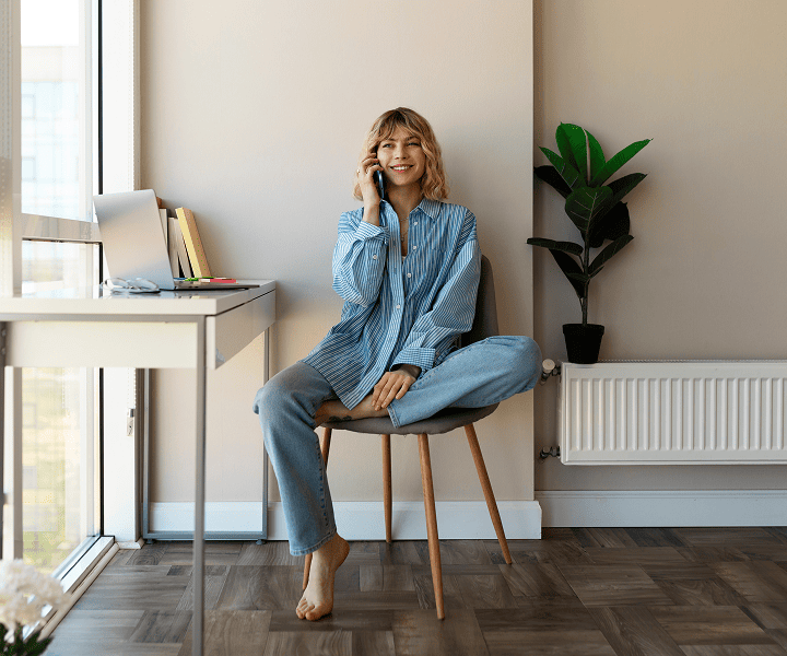front-view-woman-talking-phone
