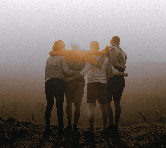 A group of people hugging