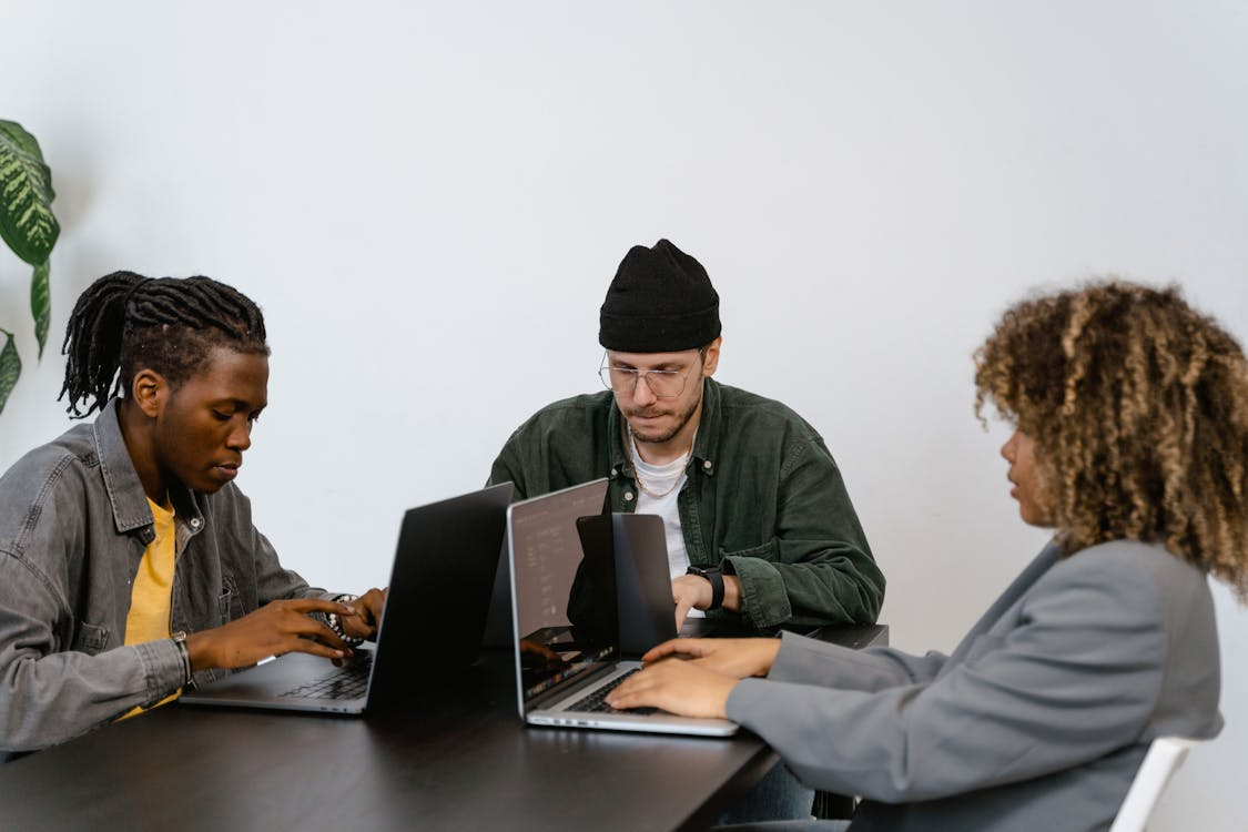 team using tech